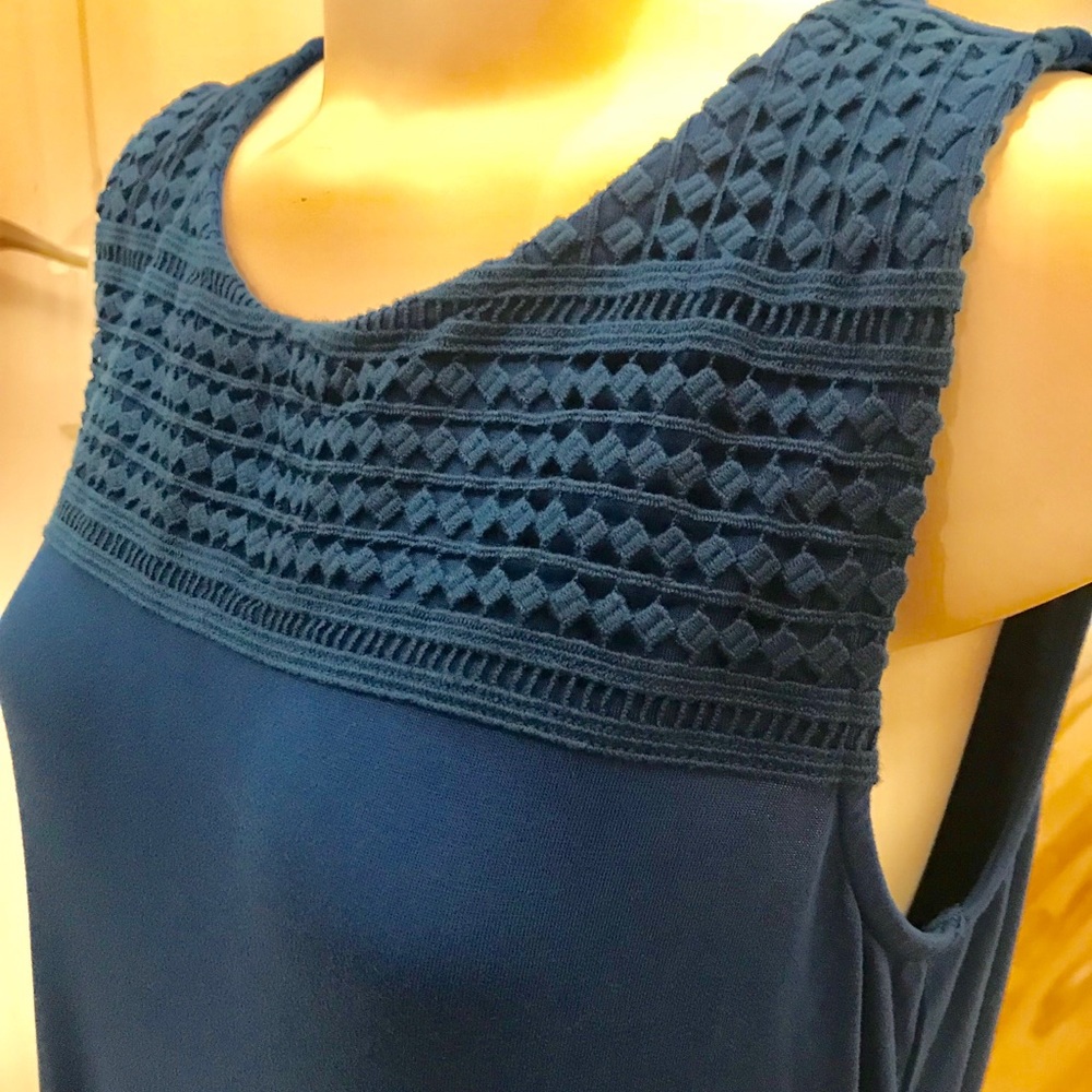 Blue sleeveless Ann Taylor Factory top